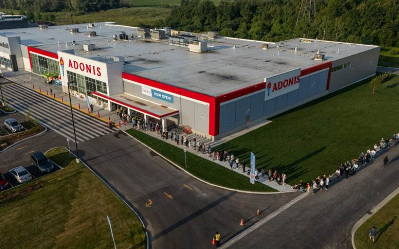 Londoners line up to enter Adonis Mediterranean Market on opening day, August 14, 2025. Photo: Georges Boutros/Adonis.
