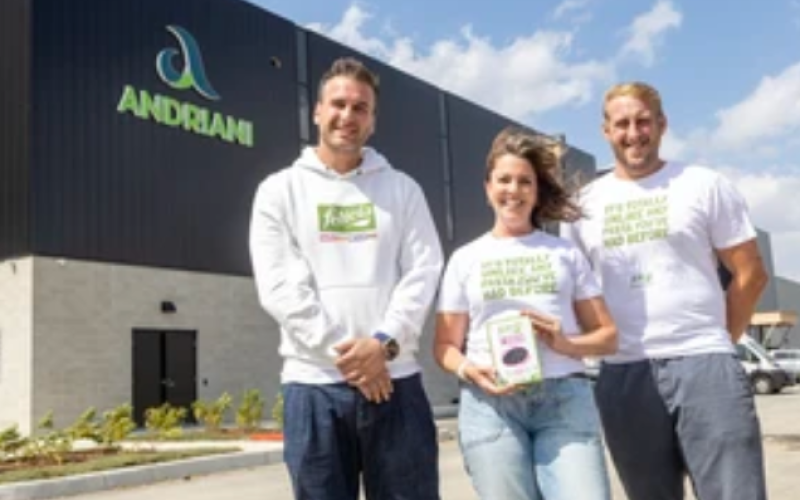 Italian pasta-maker Andriani is opening a new plant in London. (L to R): Managing director Carlo Stocco, HR manager Tara Block and operations manager Jono Pearson were photographed on Friday September 5, 2025. (Derek Ruttan/The London Free Press)
