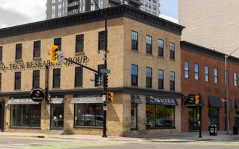 Info-Tech Research Group at the corner of King and Ridout streets in London, Ont. Photograph taken on Monday September 8, 2025. (Mike Hensen/The London Free Press)