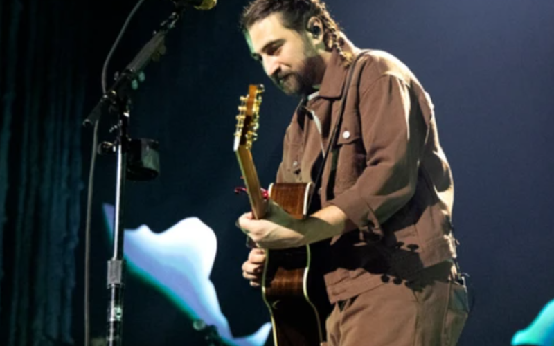 Noah Kahan is shown during a performance in Montreal on April 13, 2025. (Allen McInnis/The Montreal Gazette)