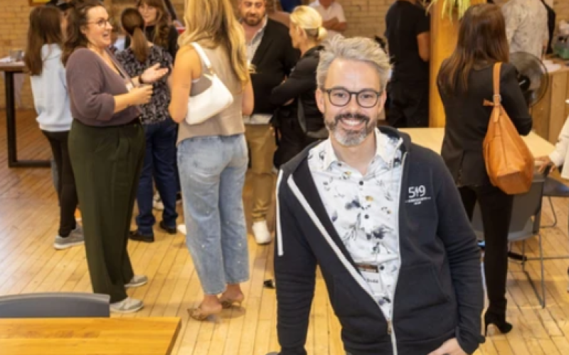 Andrew Dodd of the London Economic Development Corp. attended a meeting of the London Creative Network at Innovation Works in downtown London on Sept. 25, 2025. (Derek Ruttan/The London Free Press)