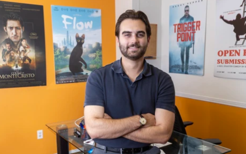 Film director Ethan Hickey was photographed in the Forest City Film Festival office in London on Thursday October 23, 2025. (Derek Ruttan/The London Free Press)