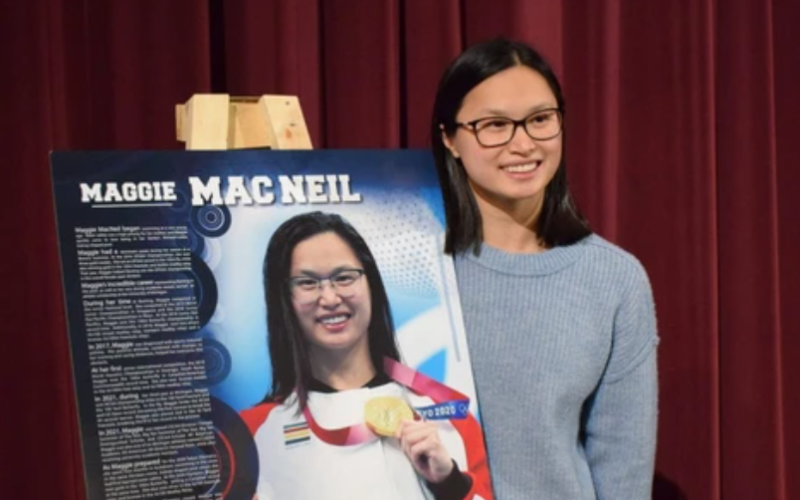 Three-time Tokyo Olympic medalist Maggie Mac Neil was inducted into her high school’s hall of fame at Banting Secondary School on Friday, Nov. 26, 2021. (Free Press file photo)