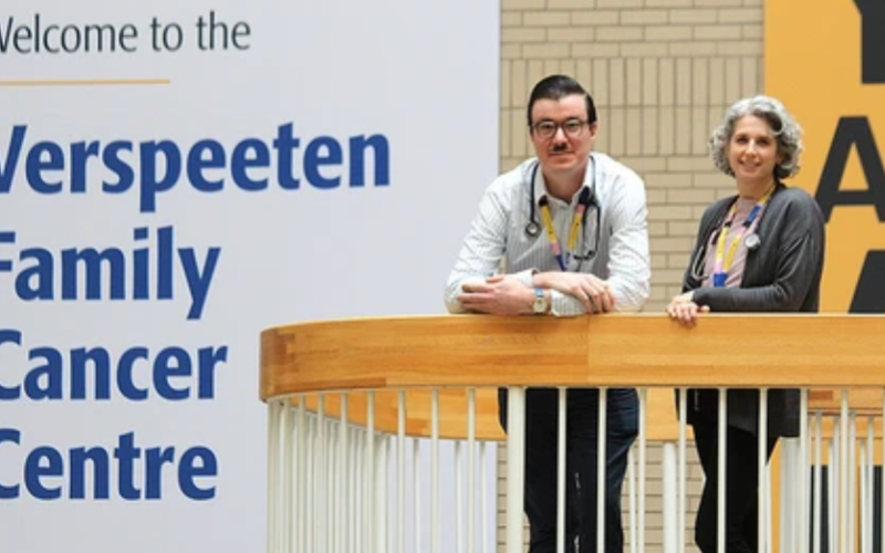 The Verspeeten family cancer centre at London Health Sciences Centre's Victoria hospital uses nurse practitioners, including Matthew Parezanovic, left, and Sari Belzycki, to manage patients. Photo taken on Thursday, Nov. 13, 2025. (Dale Carruthers/The London Free Press)