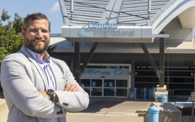 Scott McFadzean, president and chief executive of the London International Airport. Photo taken on Wednesday, Aug. 31, 2022. (Mike Hensen/The London Free Press)