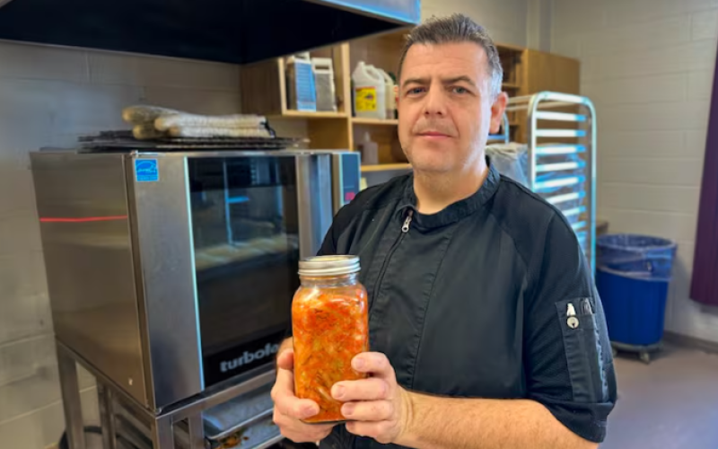 Connor Flynn is a chef, teacher and master food preserver who is part of a national fermentation initiative. (Andrew Brown/CBC)