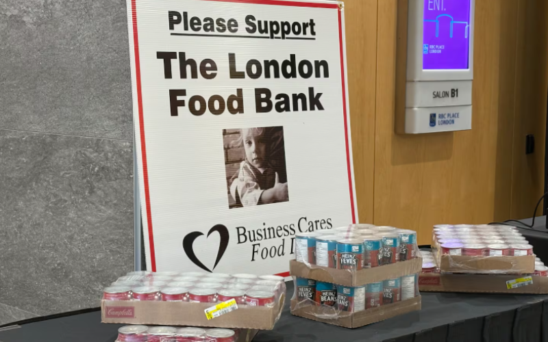 The Business Cares Food Drive kicked off its 26th annual campaign on Nov. 27, 2025 (Reta Ismail/CTV News London)