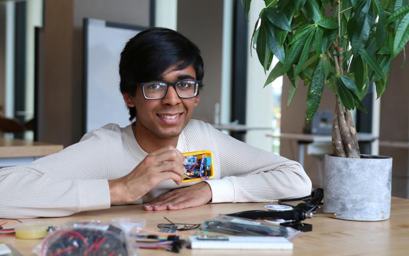 Computer science student Aakarsh Garg turned aspiration into a promising enterprise in under two years at Western’s Morrissette Institute for Entrepreneurship. With its comprehensive support system, including training and resources for student entrepreneurs, Garg launched Sylvara, a plant-care startup. (Colleen MacDonald/Western News)