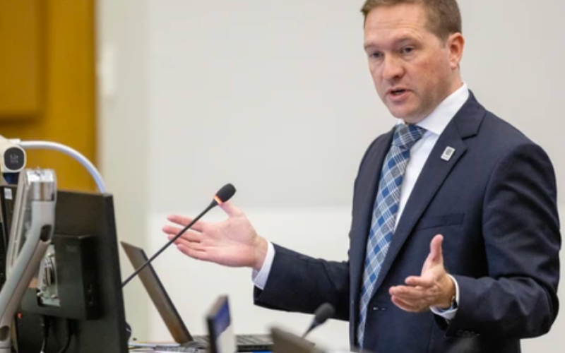 Mayor Josh Morgan at City Hall in London on Tuesday, Oct. 28, 2025. (Derek Ruttan/The London Free Press)