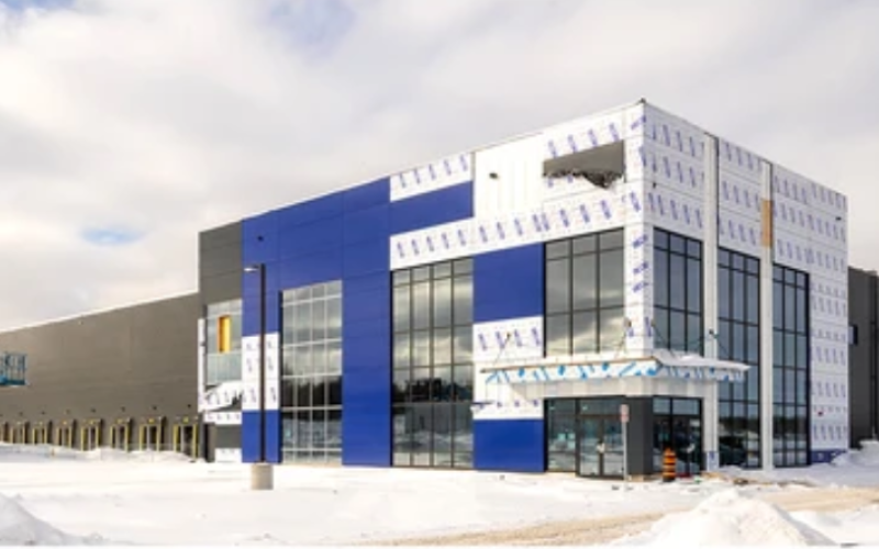 Construction is underway at 2415 Innovation Drive, where Skyreach Group is building a new manufacturing plant as it expands operations in London. Photograph taken Feb. 3, 2026. (Mike Hensen/The London Free Press)