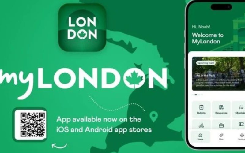 MyLondon app, which provides personalized city guides, local services and resources to make navigating life in the city easier, was launched on Wednesday, Aug. 20, 2025, and is available for download on Apple and Android stores. (Image provided by the London Economic Development Corp., LEDC)
