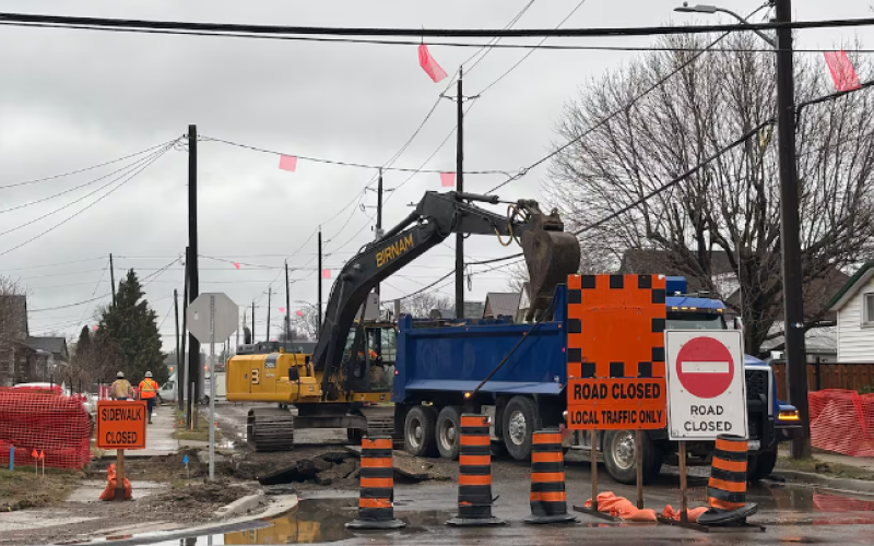 Construction equipment on London Ontario streets