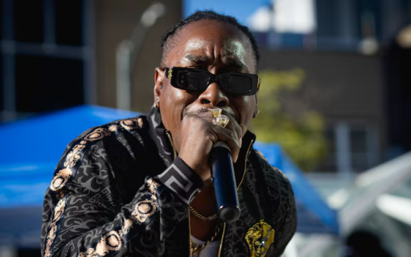 A performer takes the stage during the 2025 London Reggae Fest in London, Ont., which organizers say inspired the launch of the Canada Reggae Rise talent search. (Corrie Higginson/London Reggae Fest)