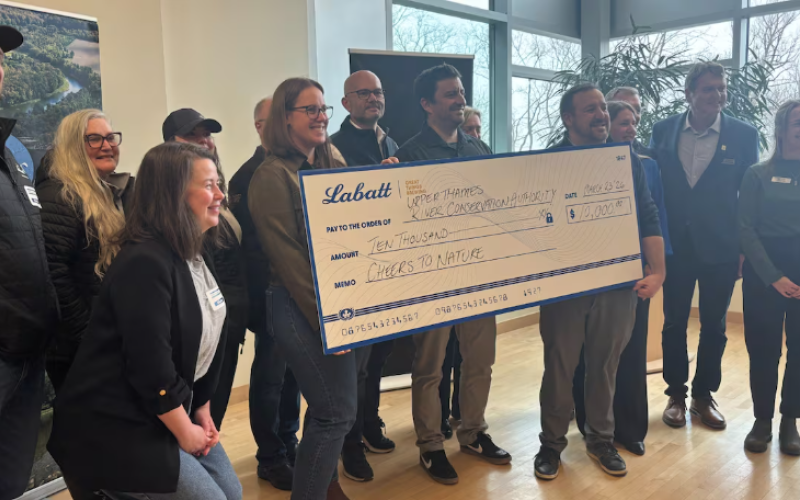 Labatt Breweries made a $10,000 donation to the Upper Thames River Conservation Authority to celebrate World Water Day.