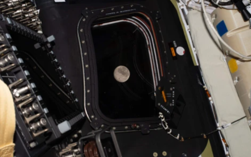 This image provided by NASA on Monday, April 6, 2026, shows a view of the moon taken by the Artemis II crew.