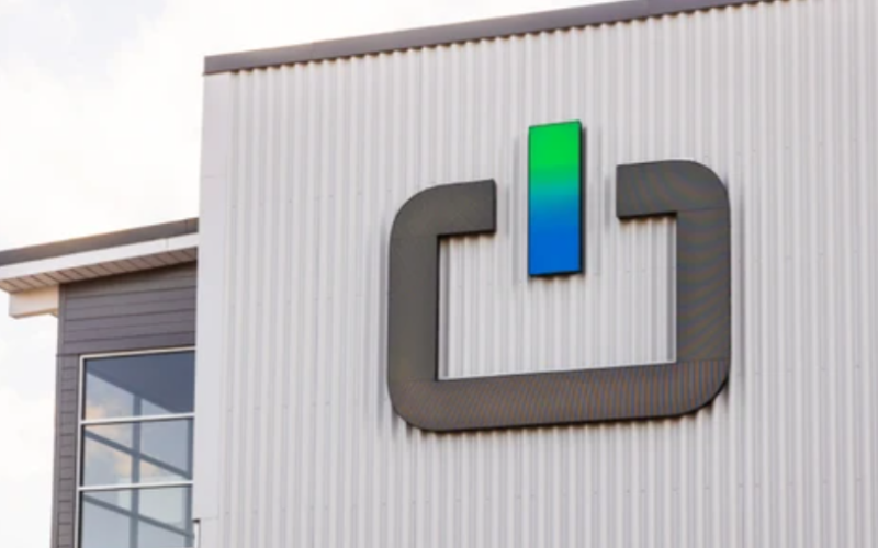 The offices of Volkswagen-owned Powerco at 800 Talbot St. in St. Thomas are shown on Oct. 29, 2025. (Mike Hensen/The London Free Press)