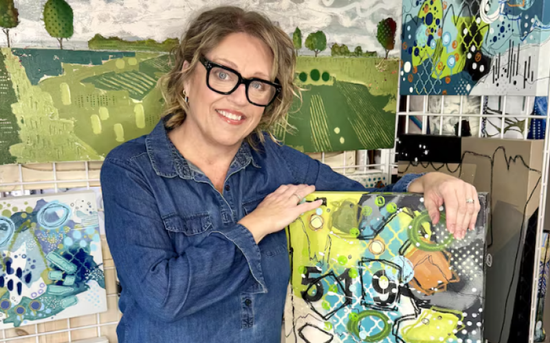 Lisa Stead is an artist in London, Ont., and an organizer of the London Artists' Studio Tour. She's showcasing her abstract painting titled "Rise Up". (Submitted)