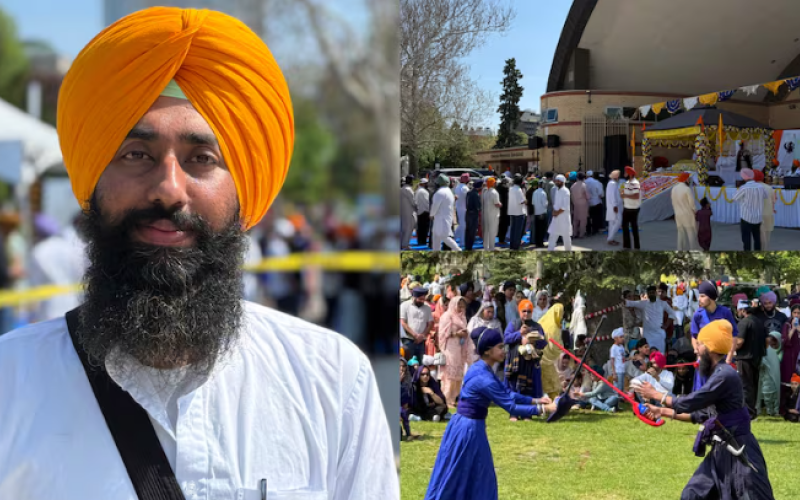 More than 5,000 people filled Victoria Park in downtown London to celebrate Khalsa Day, commemorating the founding of the Sikh community in 1699. (Jack Sutton/CBC)