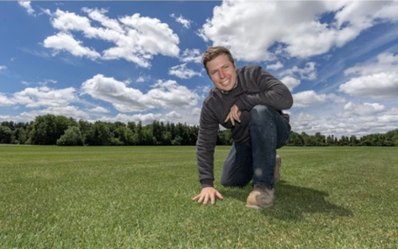 Mike Schiedel is vice-president of Greenhorizons Sod Farms. Photo by Brian Thompson /The Expositor