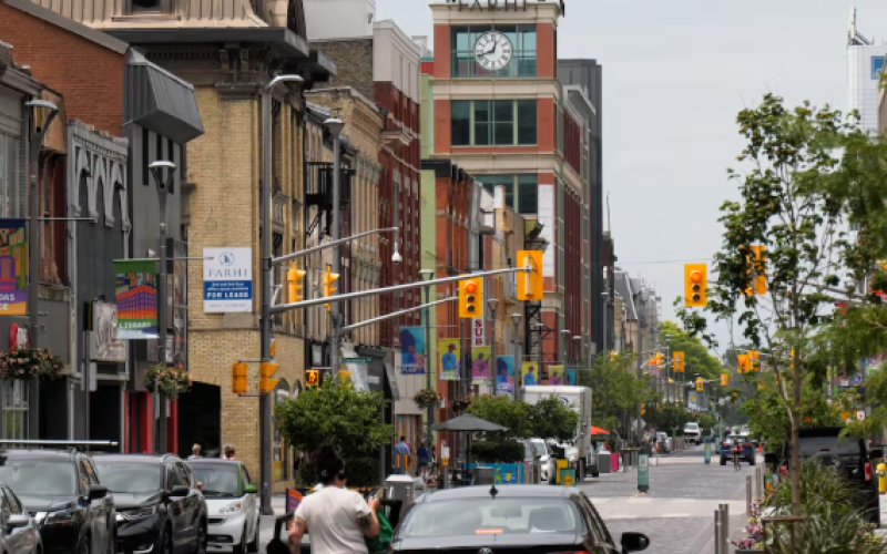 Dundas Street in downtown London on July 6, 2026. (Bryan Bicknell/CTV News London)