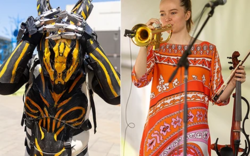 TennoCon cosplayer, left, and Sunfest performer. (Free Press file photos)