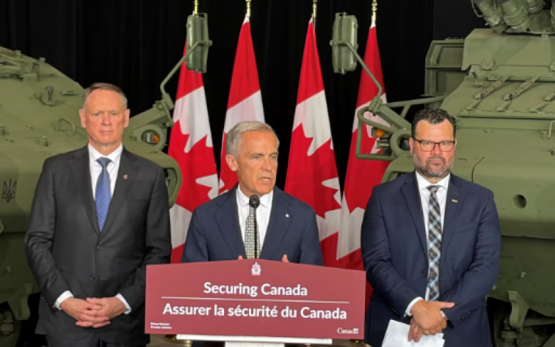 Prime Minister Mark Carney speaking in London, Ont. on July 16, 2026. (Gerry Dewan/CTV News London)