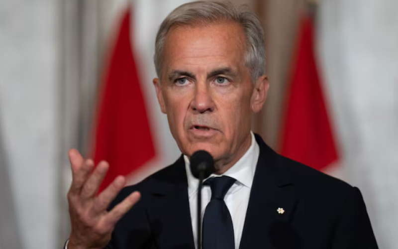 Prime Minister Mark Carney says the $2 billion over four years that will be spent to purchase armoured vehicles is part of a new strategic partnership with General Dynamics Land Systems-Canada. (Adrian Wyld/The Canadian Press)