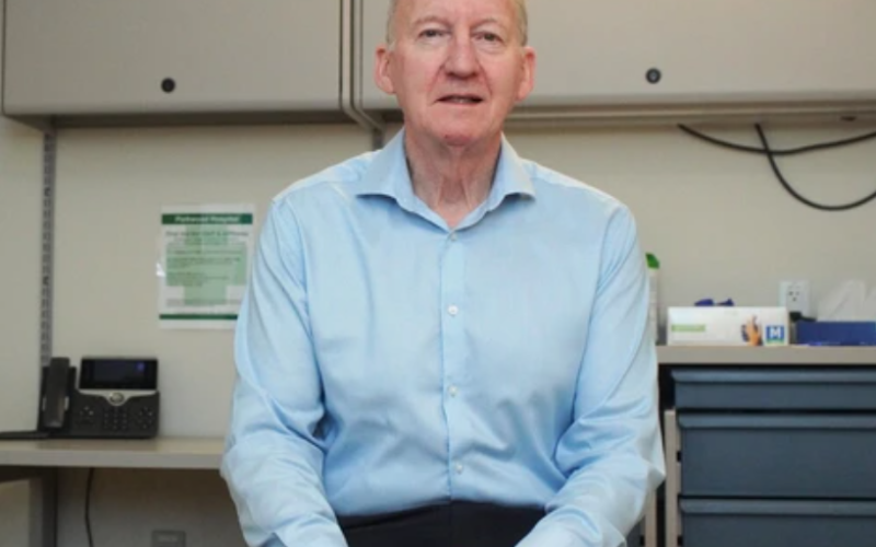 Dr. Michael Borrie, a London geriatrician who helped lead Canadian clinical trials of the Alzheimer’s drug lecanemab, speaks at Parkwood Institute in London on Thursday, July 16, 2026. (Matthew Daldalian/The London Free Press)