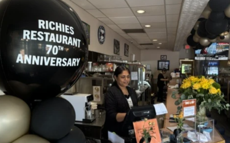 Owner Pinki Patel works behind the counter at Richies Family Restaurant in London on Sunday, July 26, 2026. Allison Young/The London Free Press