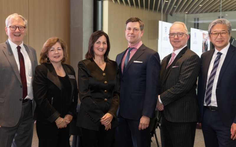 Marlene McGrath and Graham Porter have donated $1.3 million to Western and St. Joseph’s Health Care London to fund an advanced imaging system and to build research capacity in cancer theranostics. (L to R) Western President Alan Shepard; Michelle Campbell, President and CEO, St. Joseph’s Health Care Foundation; Marlene McGrath, chair of Western's Board of Governors; Graham Porter, Western alum; Roy Butler, President and CEO, St. Joseph’s Health Care London and Schulich School of Medicine & Dentistry Dean Jo