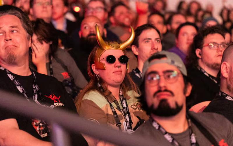 Fans gather at Canada Life Place in London, Ont., for TennoCon 2026, a festival dedicated to the video game Warframe. (Jennifer Klementti)