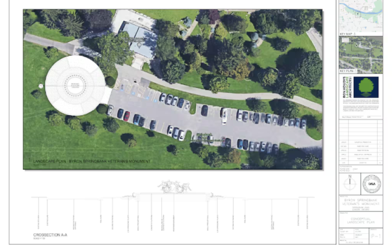 Artists rendering of Byron Springbank Veterans Monument.
