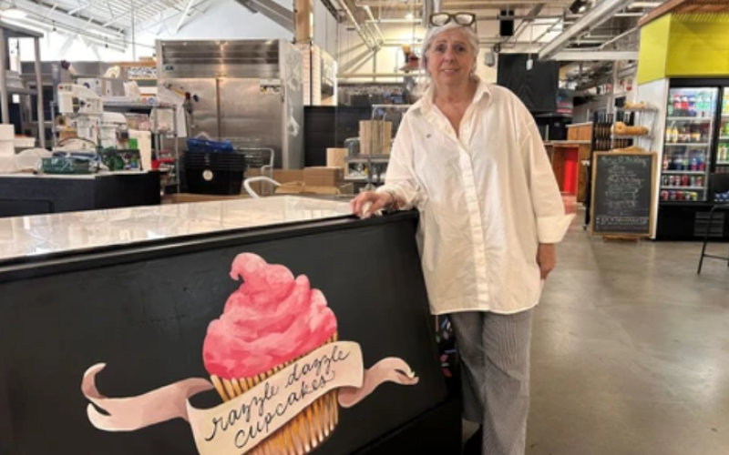 Judite Holder, owner of Razzle Dazzle Cupcakes, has moved her bakery from Springbank Drive to Covent Garden Market. Photo taken July 28, 2026. (Beatriz Baleeiro/The London Free Press)