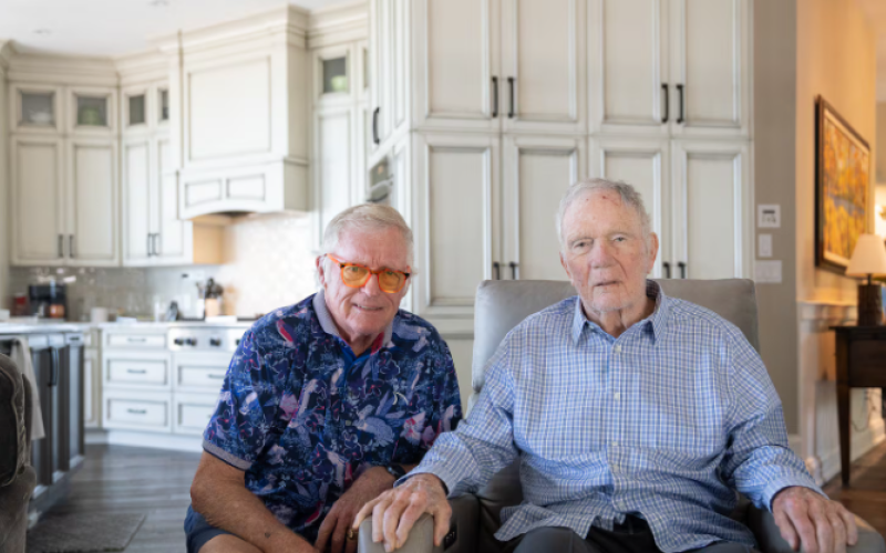 Longtime friends Craig Combe (left) and Ken MacMaster. (Source: London Health Sciences Foundation)