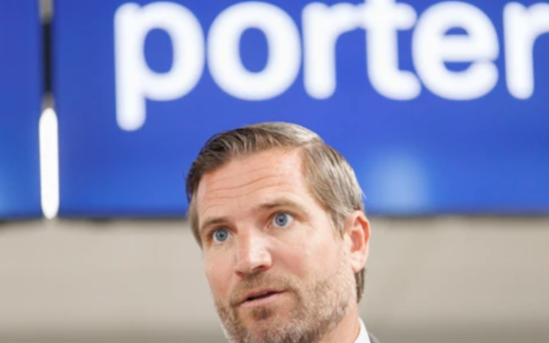 London International Airport CEO Scott McFadzean announced four new direct flights from London aboard Porter Airlines on Wednesday, Aug. 26, 2026. (Geoff Robins/The London Free Press)