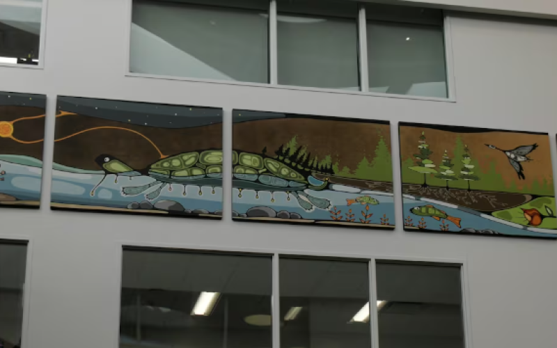 The mural, done by Indigenous artist Jeanette Ladd, seen in London, Ont. on Sept. 21, 2026. (Bryan Bicknell/CTV News London)