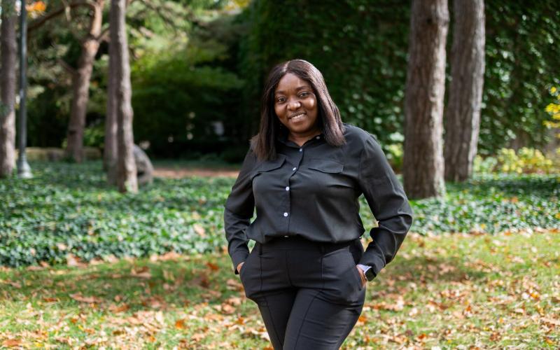 Edith Otalike worked as a clinical pharmacist, managing the pharmacy unit of an infectious disease centre in Nigeria, before moving to Canada to pursue her PhD in 2022. (Megan Morris/Schulich Medicine & Dentistry)