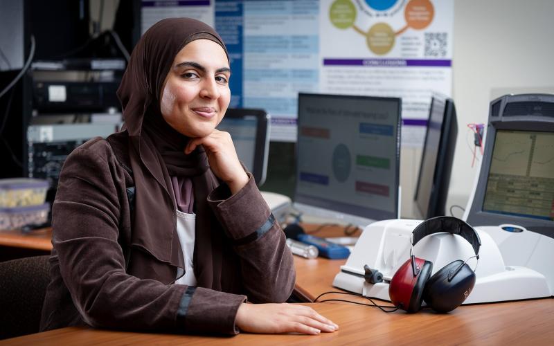 Jana Bataineh, a Western PhD candidate concurrently completing her master of clinical science in audiology, developed the Hearing Health Seminar Series to improve hearing health in Canada. (Iulia Costache/Faculty of Health Sciences)