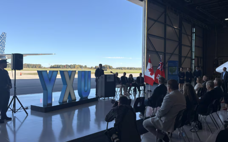 Porter Airlines announced on Oct. 6, 2026 that it will add five new year-round domestic routes from London International Airport in spring 2027. (Reta Ismail/CTV News London)