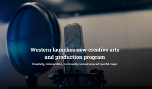 Western Launches New Creative Arts And Production Program