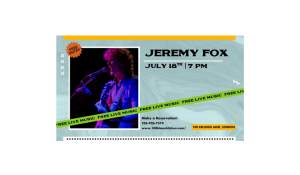 Beer Kitchen Free Live Music by Jeremy Fox
