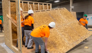 Hands-on help: High school students build shelters for London’s homeless